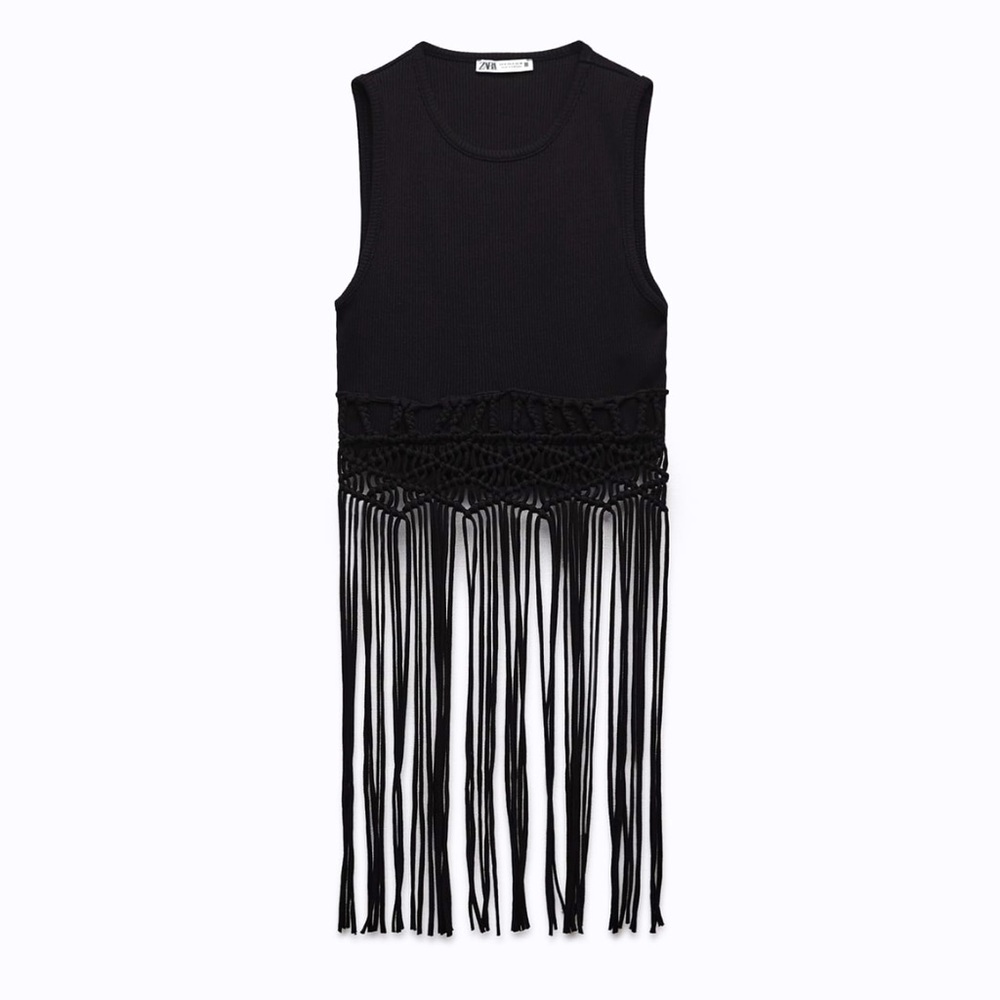 ZARA MIXED MACRAMÉ TOP
